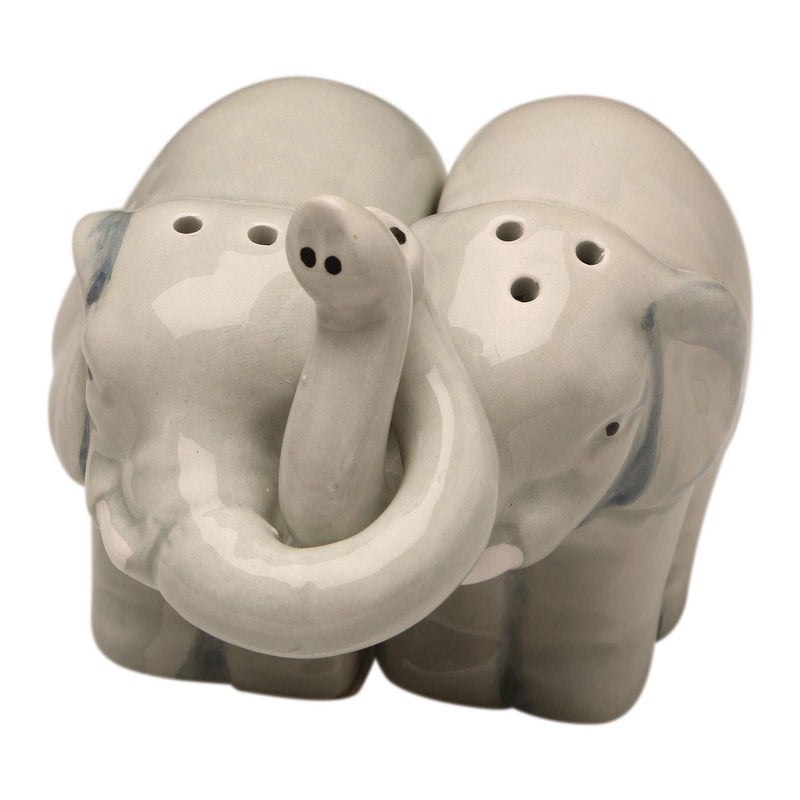 Abbott Collection 27-HUG/ELEPHANT Hugging Elephants Salt and Pepper Shaker Set, Grey, 3.5" L - Image 3